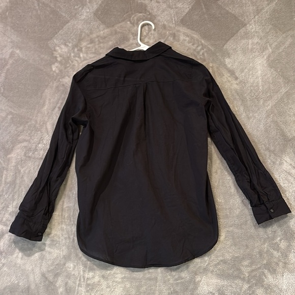 H&M Lightweight Long Sleeve Button Down Shirt Sz 10 Black - Picture 4 of 5
